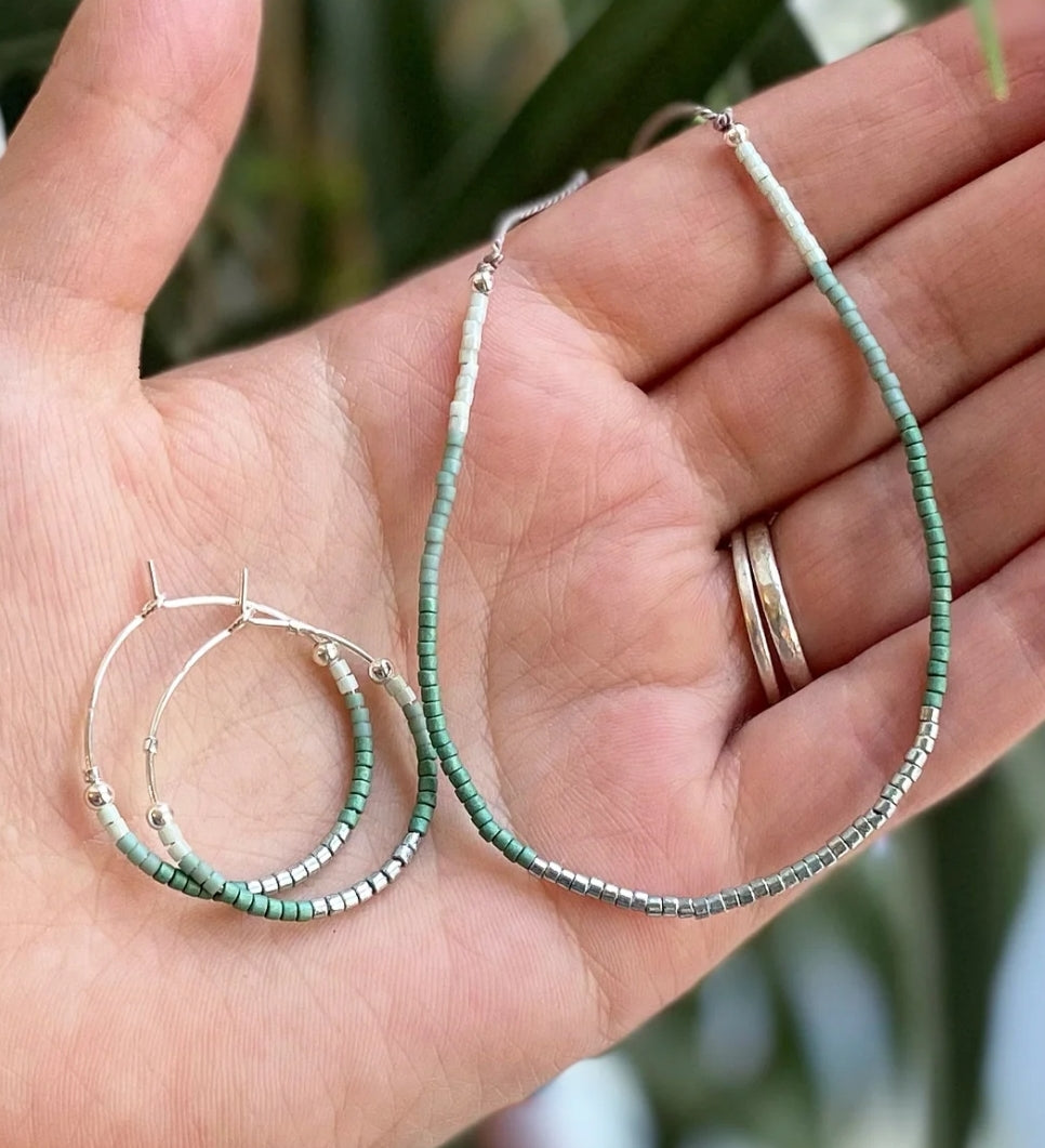 Miyuki Beads Hoops by Lora Wyn