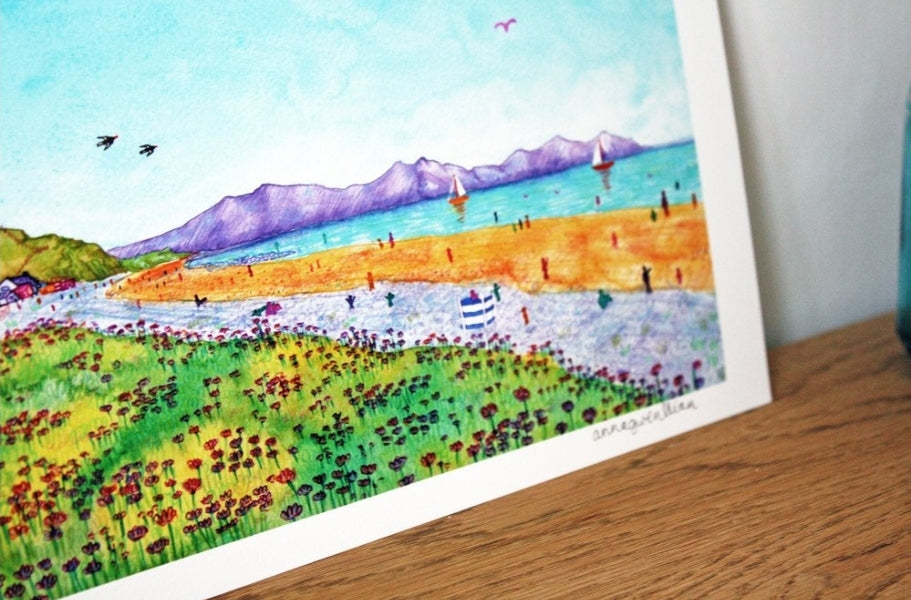Dinas Dinlle print by Anna Gwenllian