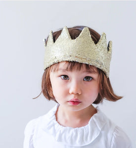 Gold sequin crown