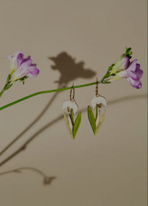 Snowdrop gold hoop earrings