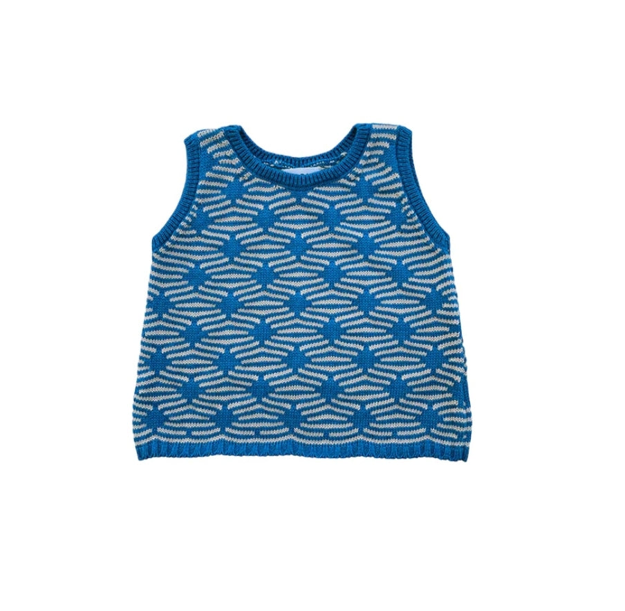 Diamond Vest in Cerulean blue - Adult