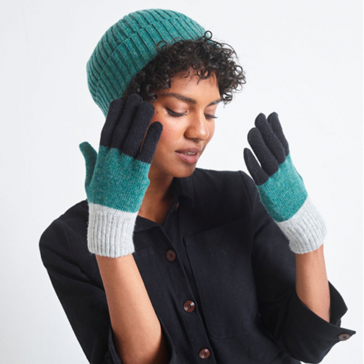 Colourblock Wool Gloves