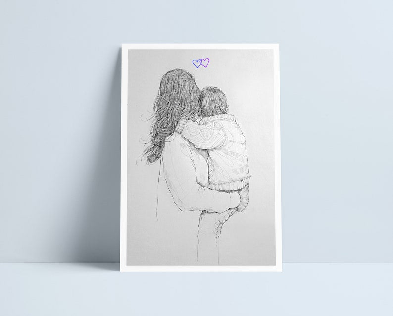 Mam a'i phlentyn Print