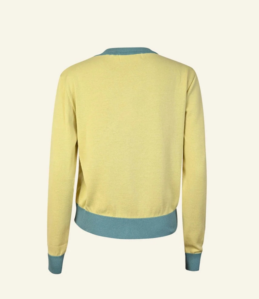 Vera Cardigan Yellow Dolphins