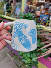 Load image into Gallery viewer, Mushroom mug in blue by Crock-Â-Shwt
