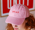 Ych a fi hat in stonewashed pink