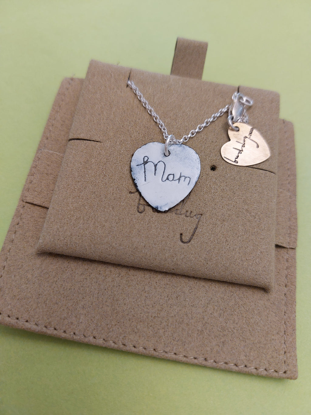 Heart enamel necklaces by Buddug