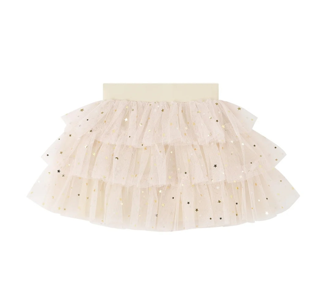 Gold Layered Tutu with Gold Moon and Stars by Bob and Blossom