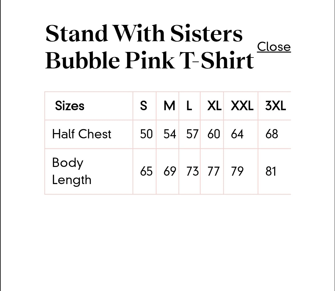 Stand With Sisters bubble gum pink t-shirt