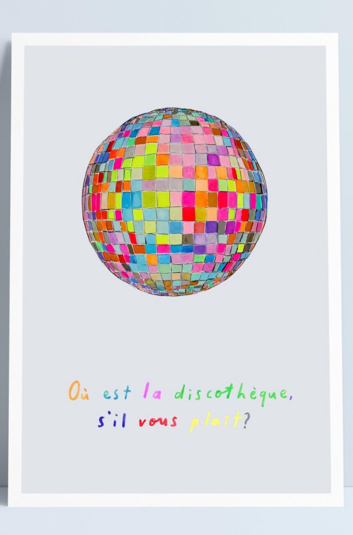"Où est la discothèque, s'il vous plaît?" A4 print by Niki Pilkington