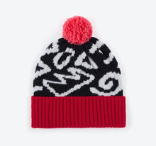 Load image into Gallery viewer, 90s black and white doodle wool hat
