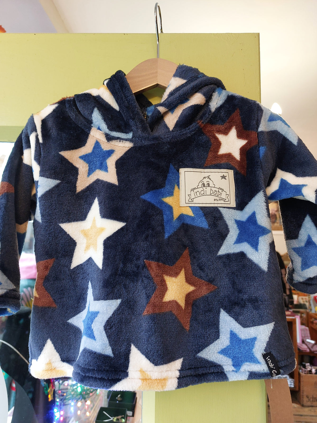 Children's Navy star Hoodie by Indicymru