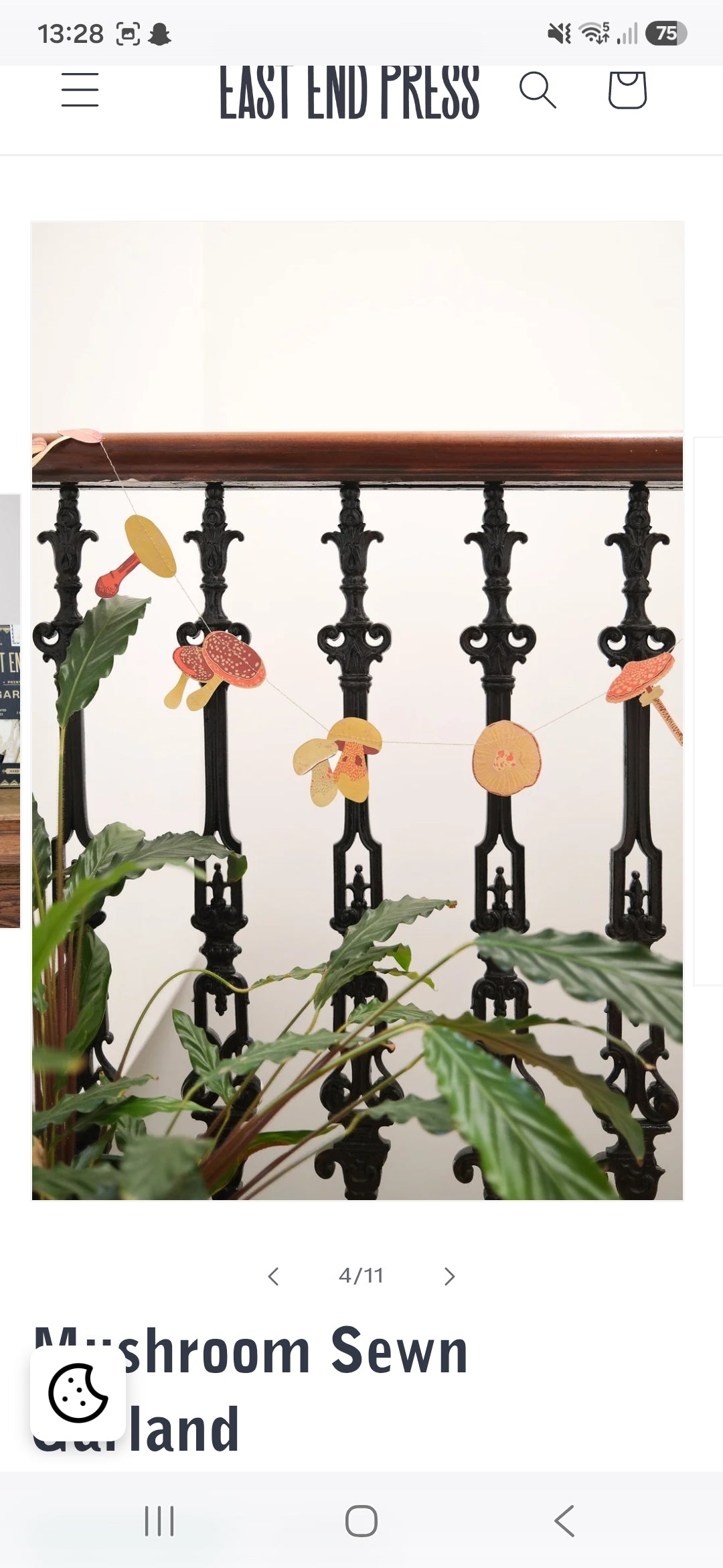 Mushroom Sewn Garland by East End Press