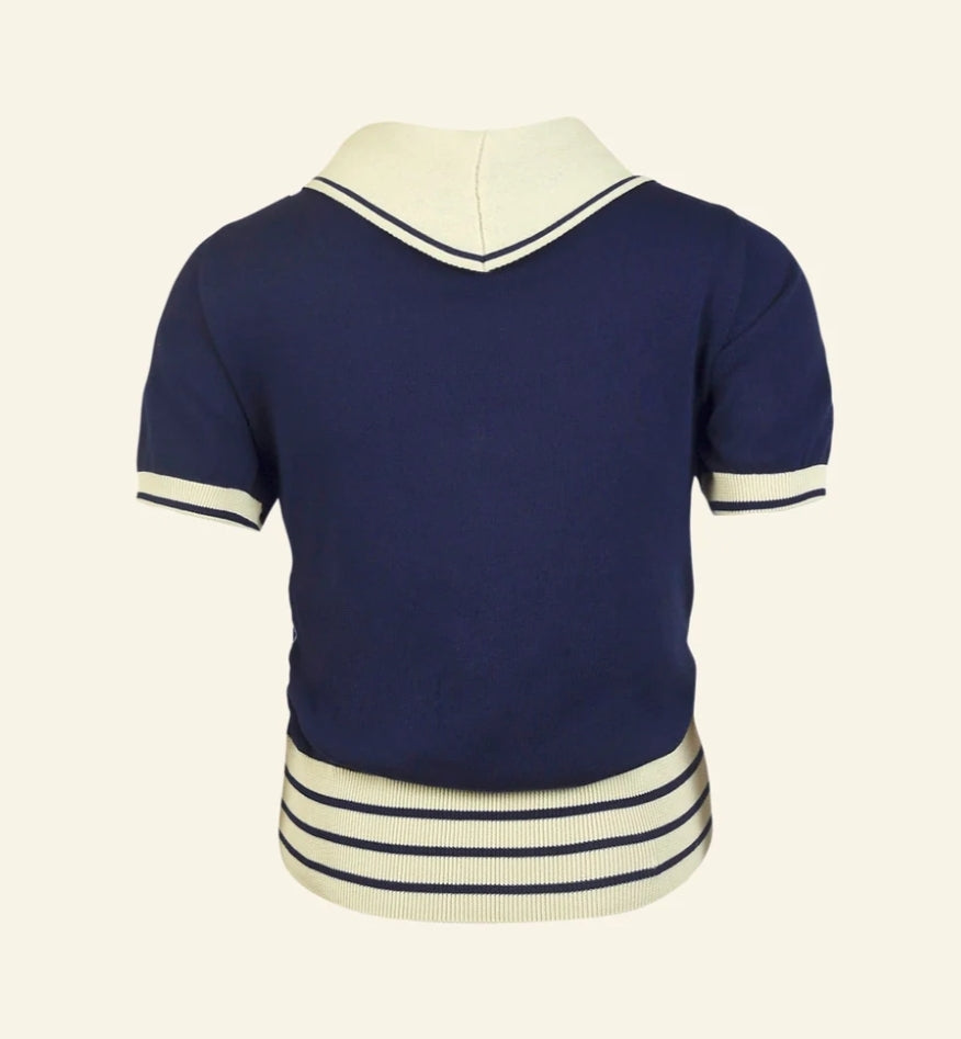 Sailor knitted top - Navy