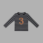 Bob and Blossom Black and White Breton Striped Number T Shirt