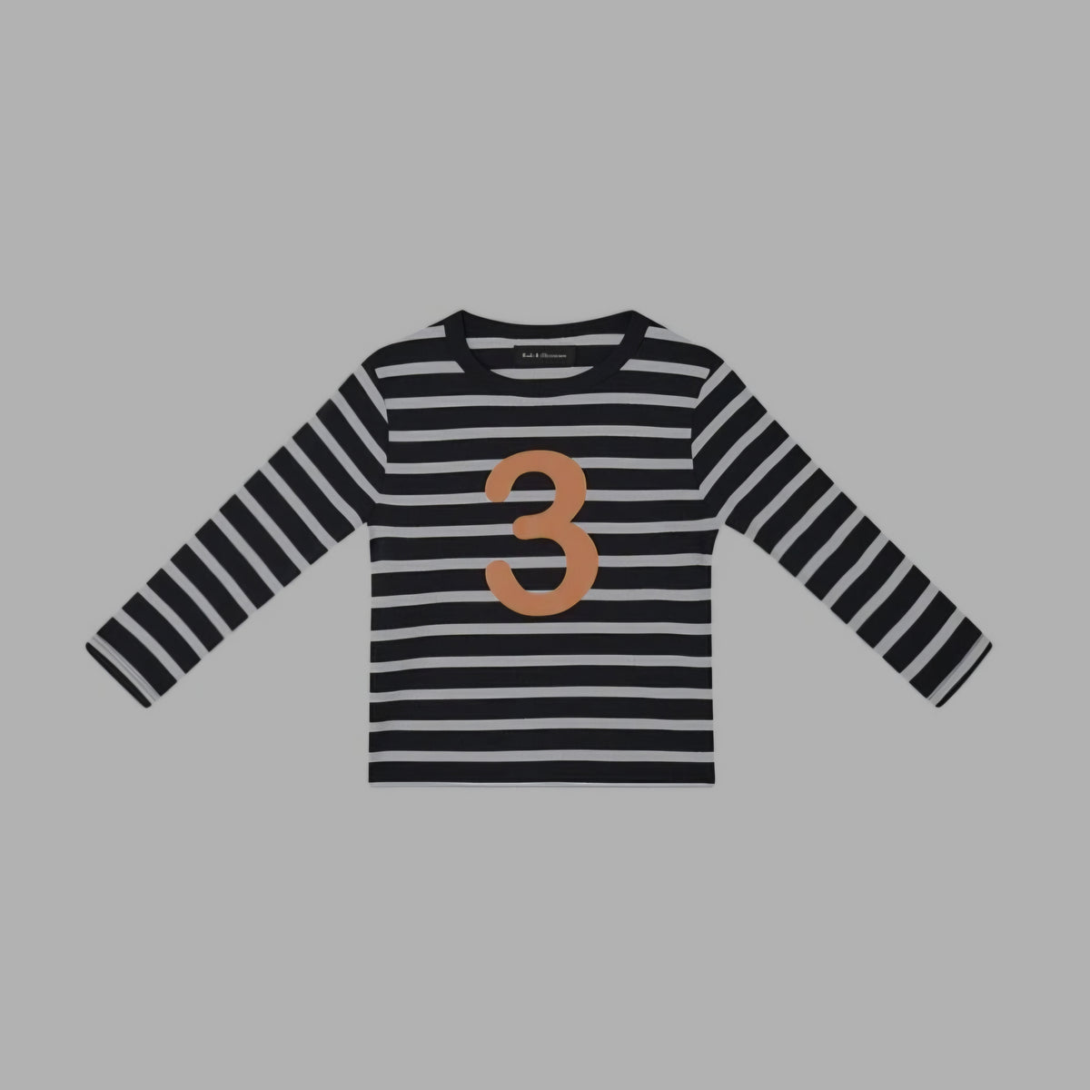 Bob and Blossom Black and White Breton Striped Number T Shirt