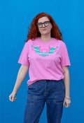 Stand With Sisters bubble gum pink t-shirt