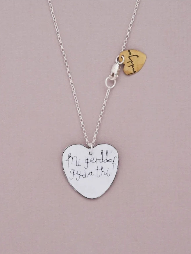 Heart enamel necklaces by Buddug