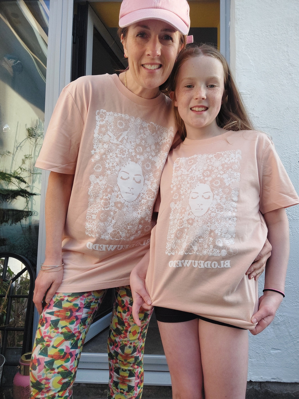 Blodeuwedd child's t-shirt in soft peach
