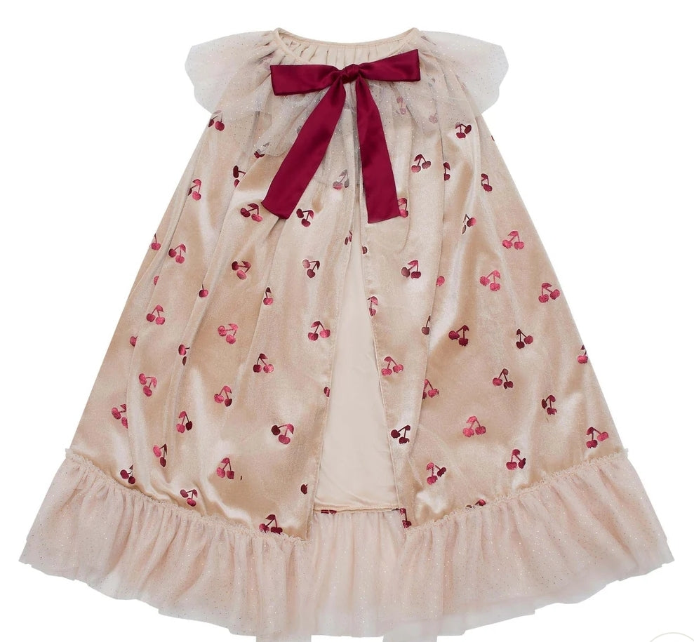 Cherries Velvet Cape by Mimi and Lula