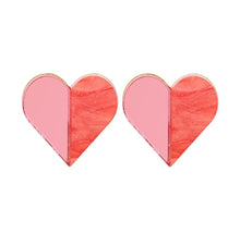 Load image into Gallery viewer, Split Heart Studs by FizzGoesPop
