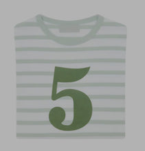 Load image into Gallery viewer, Powder Blue and White Long Sleeve Breton T-Shirt
