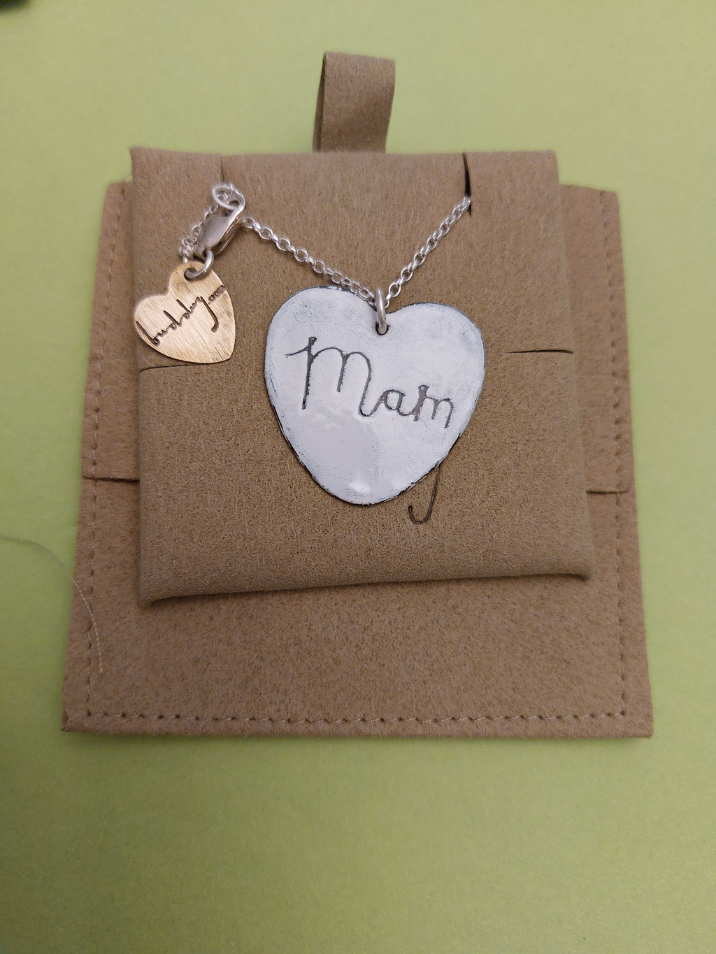 Heart enamel necklaces by Buddug