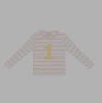 Powder Pink and White Breton Striped Number T Shirt