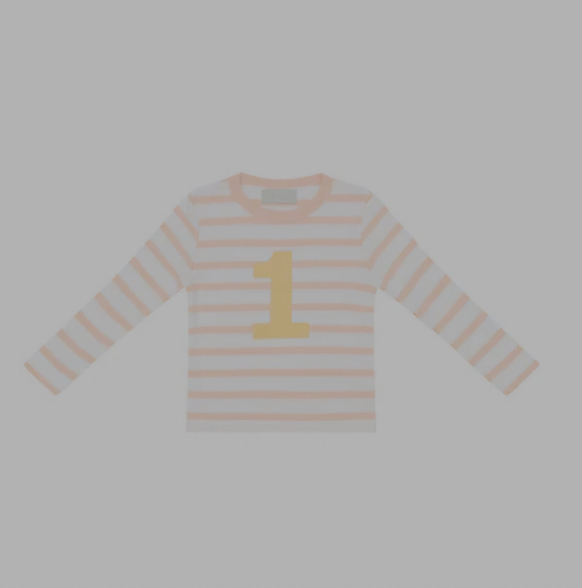 Powder Pink and White Breton Striped Number T Shirt