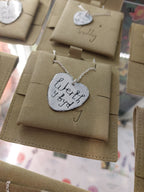 Heart enamel necklaces by Buddug