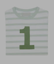 Load image into Gallery viewer, Powder Blue and White Long Sleeve Breton T-Shirt

