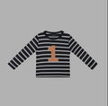Bob and Blossom Black and White Breton Striped Number T Shirt