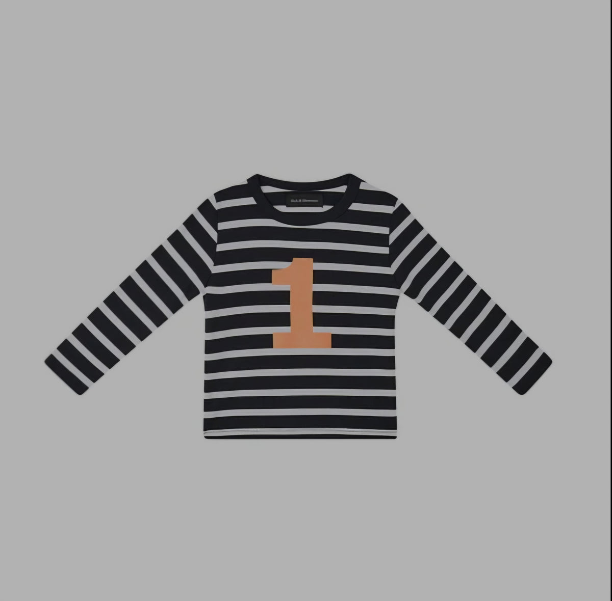 Bob and Blossom Black and White Breton Striped Number T Shirt