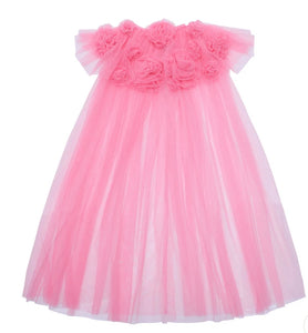 Pink Ruffle Flower Cape