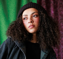 Load image into Gallery viewer, Coblyn Adult beanie in Dark Chocolate by Mabli
