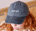 Ych a fi hat in stonewashed black