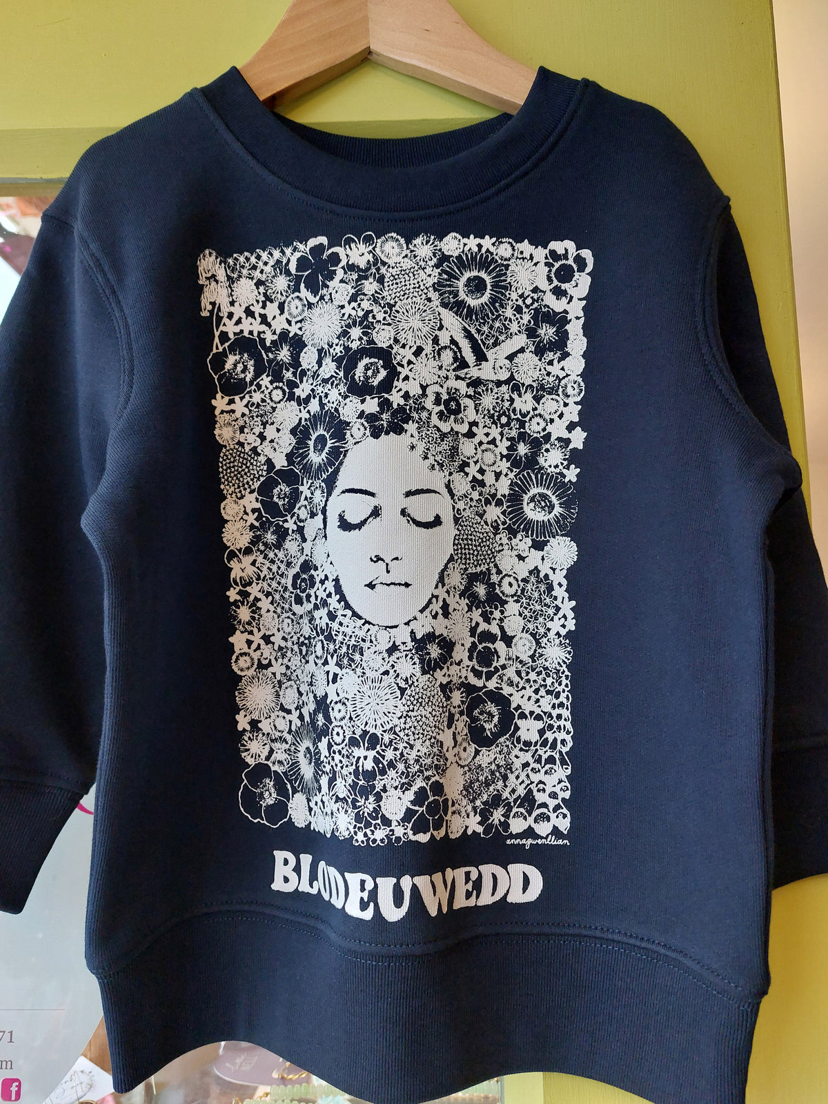 Blodeuwedd child's jumper in dark navy