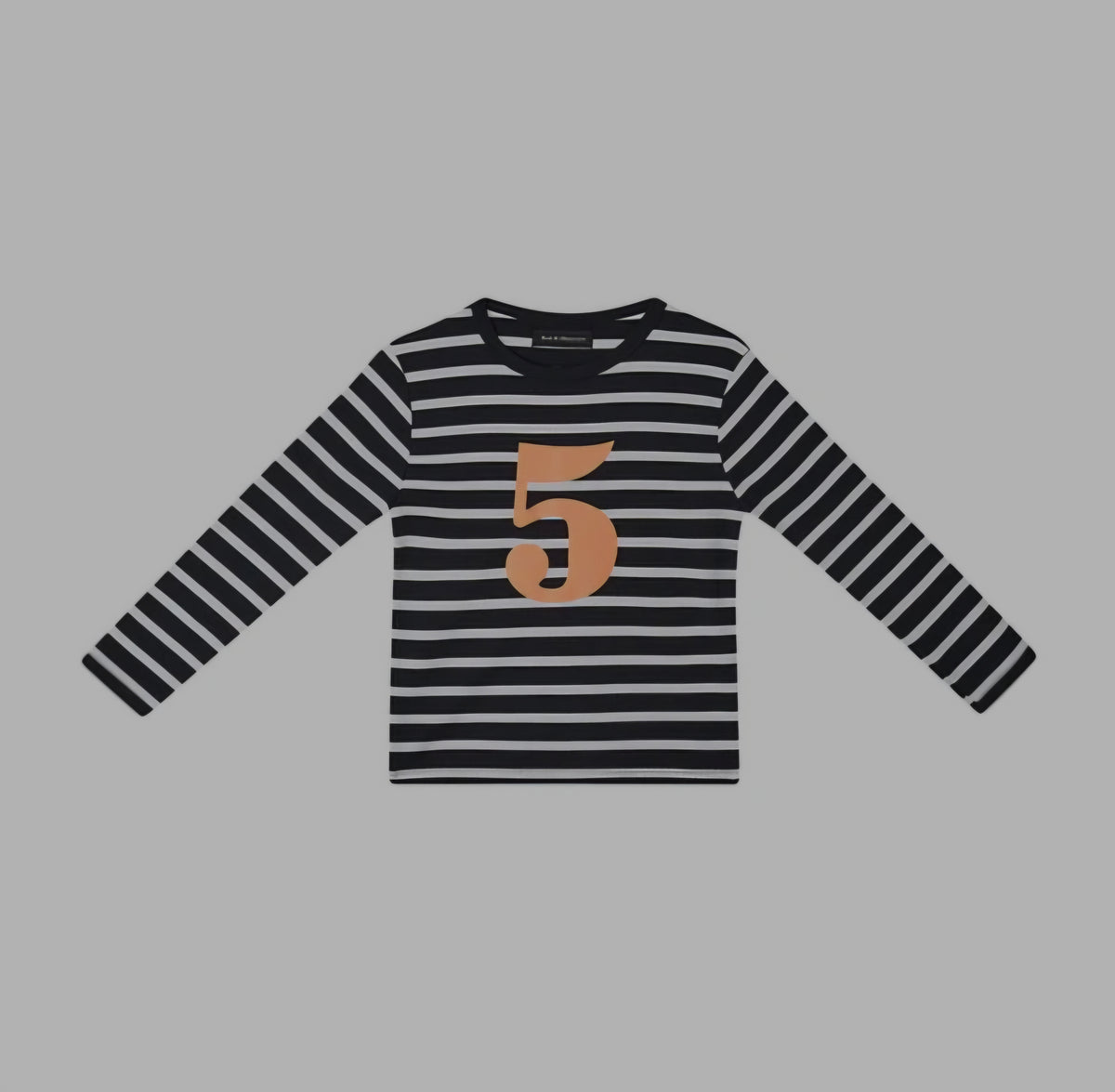 Bob and Blossom Black and White Breton Striped Number T Shirt