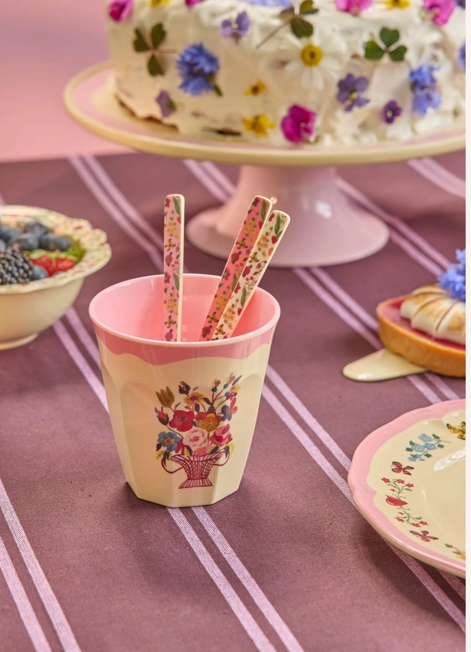 Medium floral melamine cup by Nathalie Lété