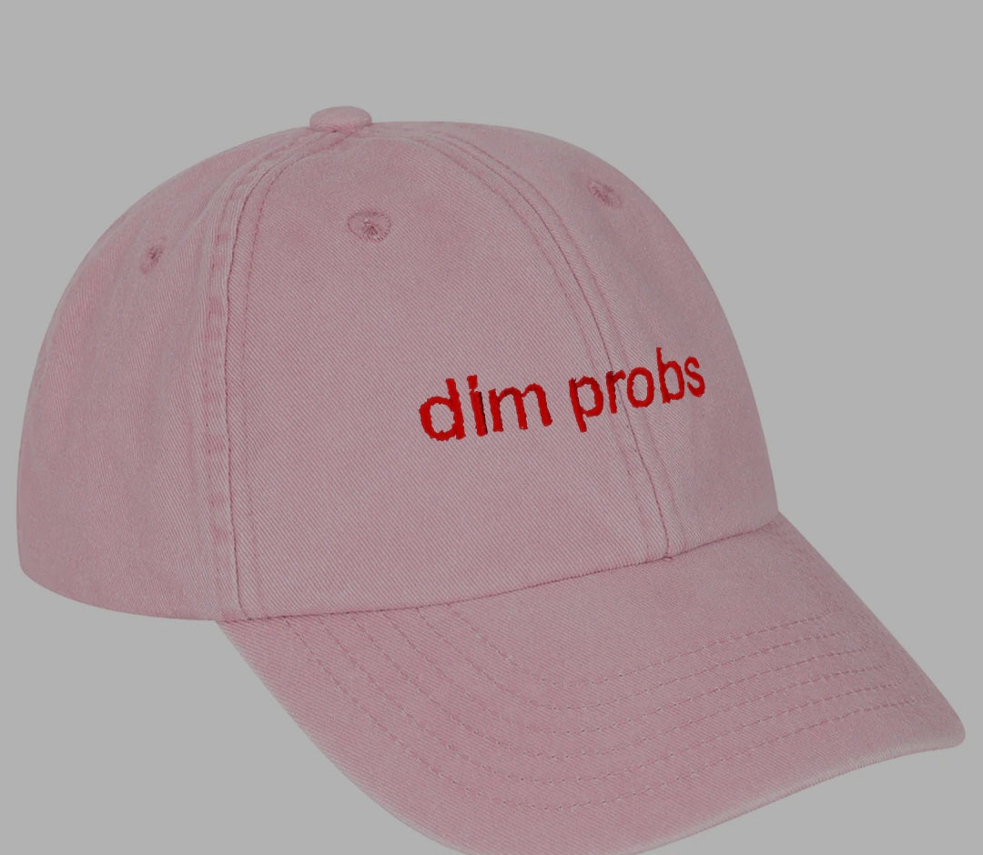 "Dim Probs" baseball cap in Stonewash Pink