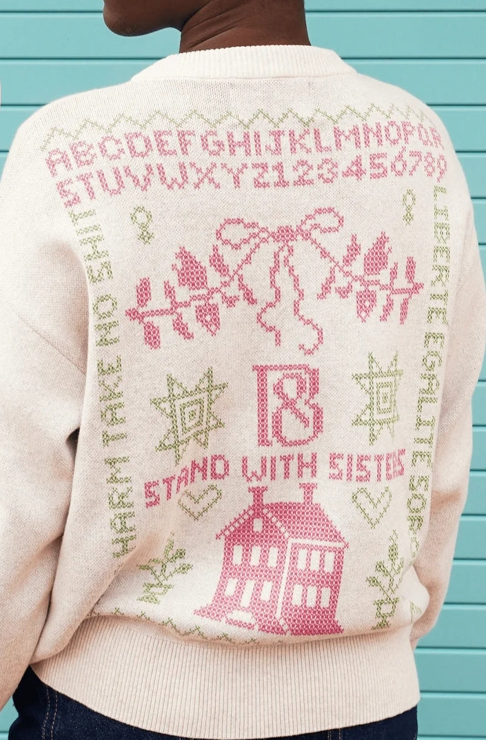 Cross Stitch Jumper in Ecru