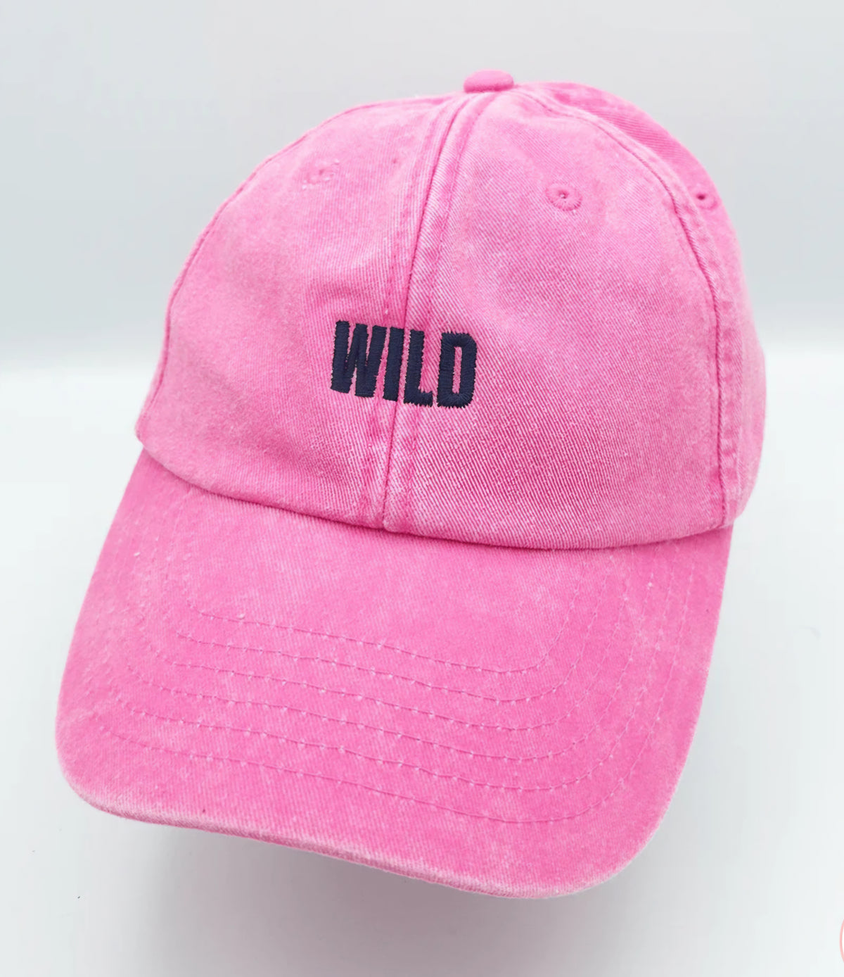 Black and Beech Pink "WILD" Baseball Cap