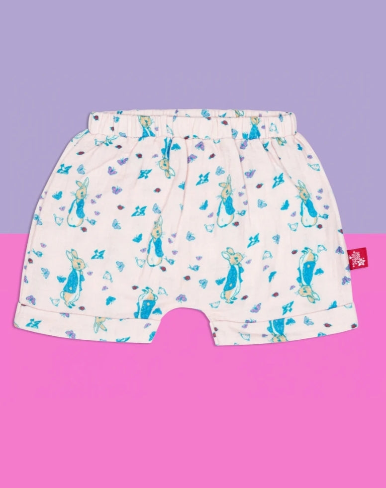 Peter Rabbit love summer muslin shorts