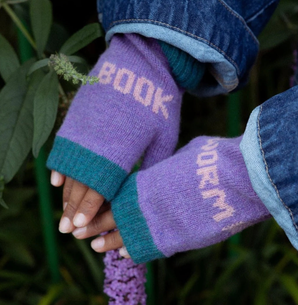 Book Worm Mittens in Kelp and Chaffinch by Black and Beech
