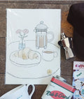 Buddug Coffee and Croissant print