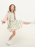 Pale pink tutu with red glitter hearts