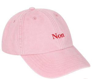 Non hat in stonewashed pink