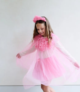 Pink Ruffle Flower Cape