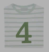 Load image into Gallery viewer, Powder Blue and White Long Sleeve Breton T-Shirt
