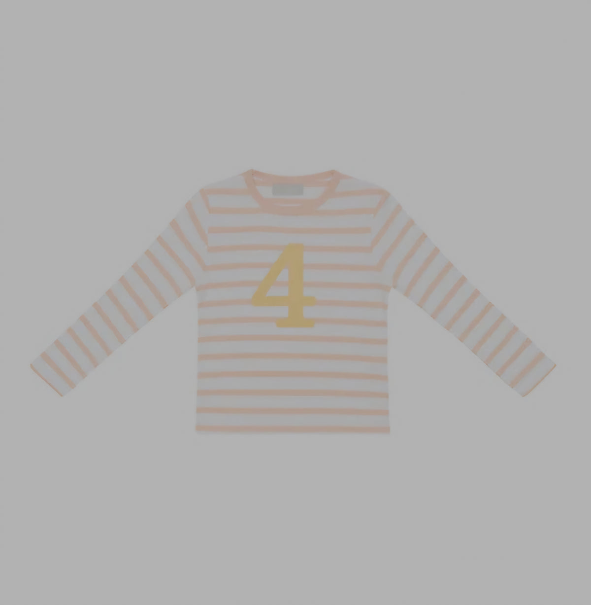 Powder Pink and White Breton Striped Number T Shirt